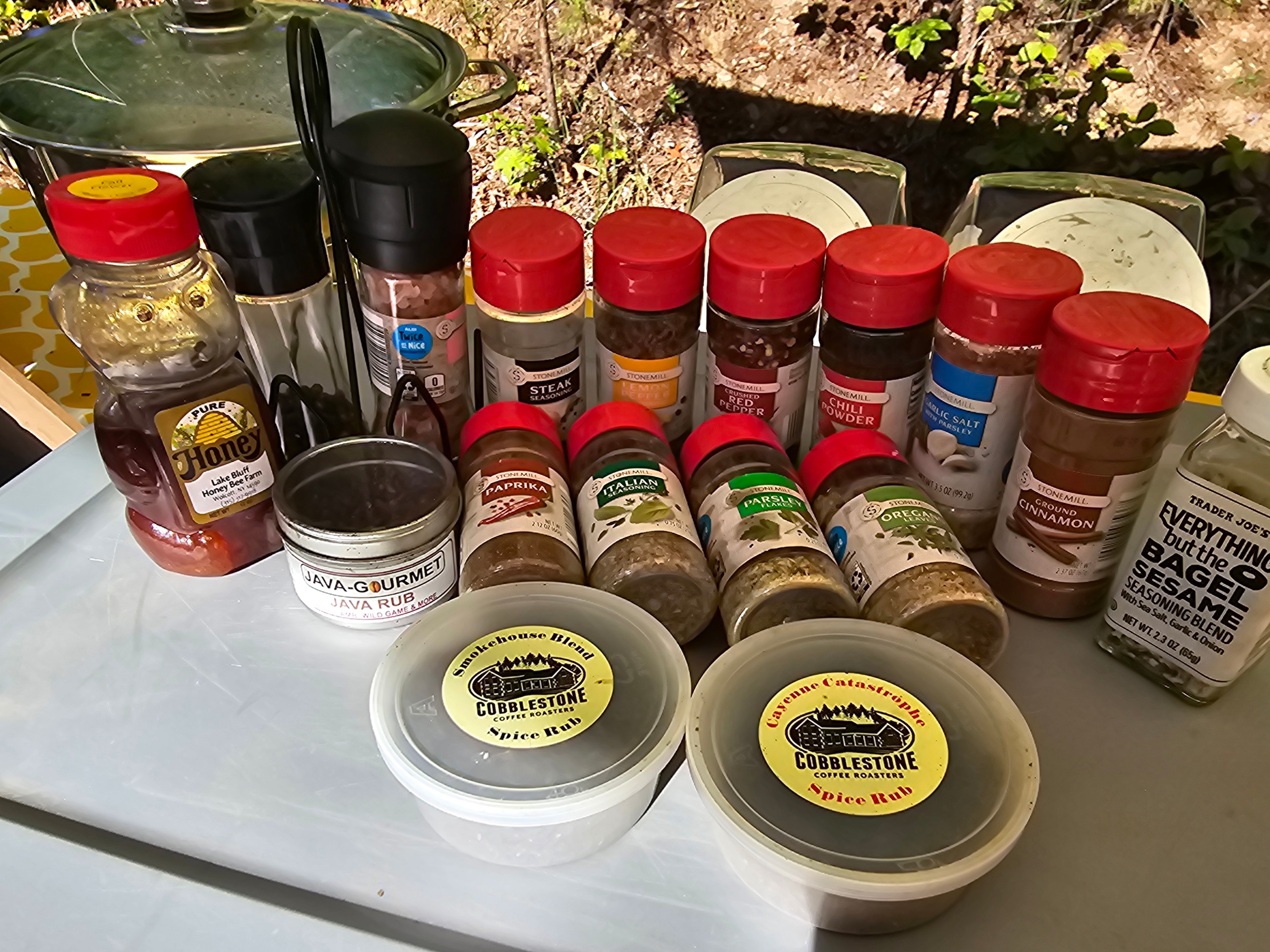 Spices and seasonings at the field kitchen